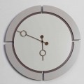 Large Modern Round Design Wall Clock in Brown and Beige Wood - Osvego