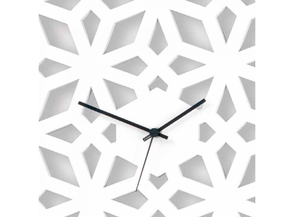 Large Design Wall Clock in White Dove Gray Green or Pink Wood - Tarto Viadurini