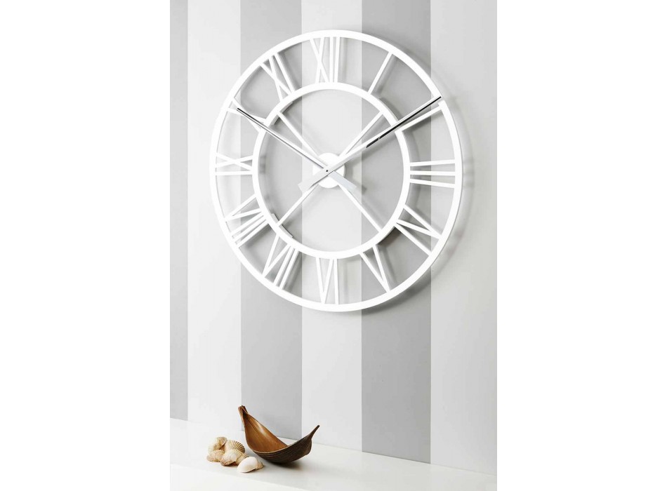 Large Shabby Wall Clock in Vintage Round Design Wood - Arrigo Viadurini