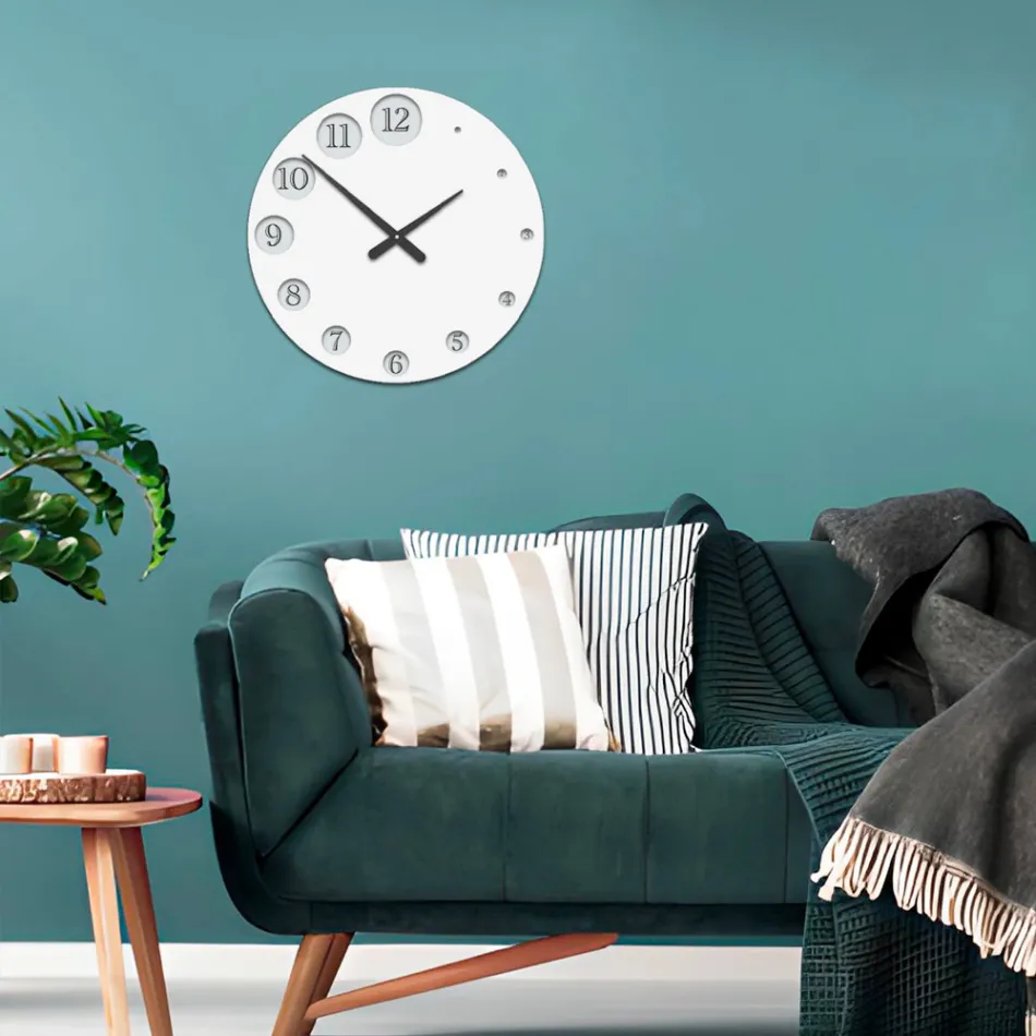 Wooden Clock with Gradually Enlarging Numbers Made in Italy - Kenya Viadurini