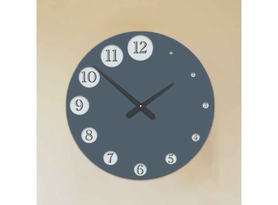 Wooden Clock with Gradually Enlarging Numbers Made in Italy - Kenya Viadurini