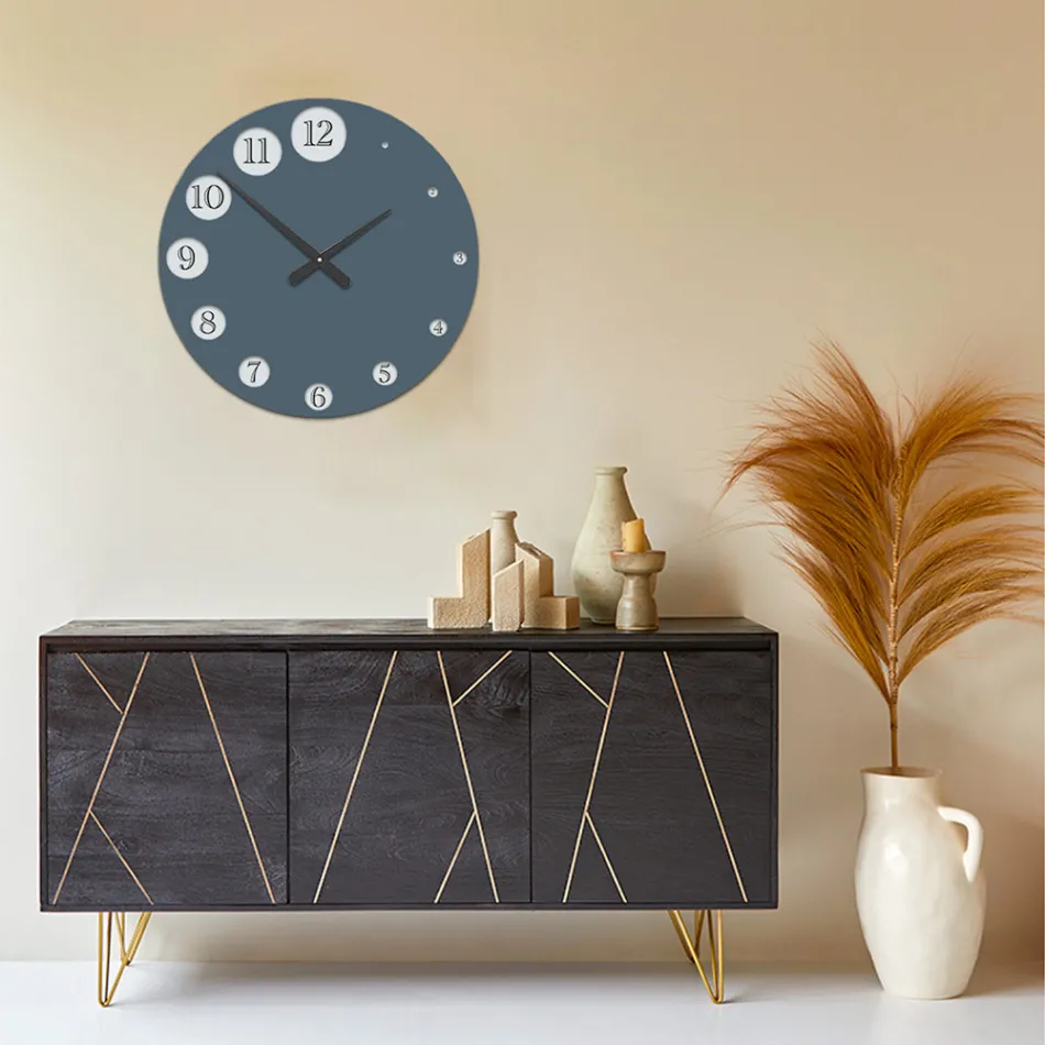 Wooden Clock with Gradually Enlarging Numbers Made in Italy - Kenya Viadurini