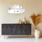 Wooden Clock with Heron Print Made in Italy - Palau Viadurini