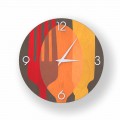 Agra modern design wall clock made of wood, produced in Italy