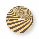 Wooden clock decorated with Azzio design, made in Italy Viadurini