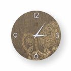 Dolo decorated wooden clock, modern design, made in Italy Viadurini