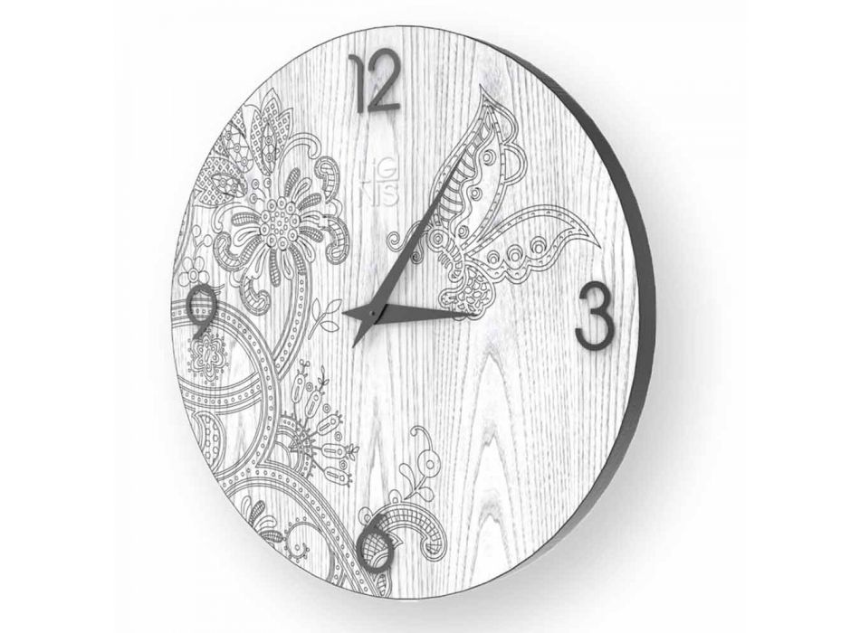 Ton wooden wall clock, modern design Viadurini