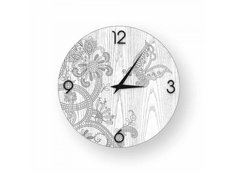 Ton wooden wall clock, modern design Viadurini