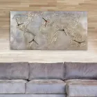 Modern clock with five quadrants depicting the world Miles Viadurini