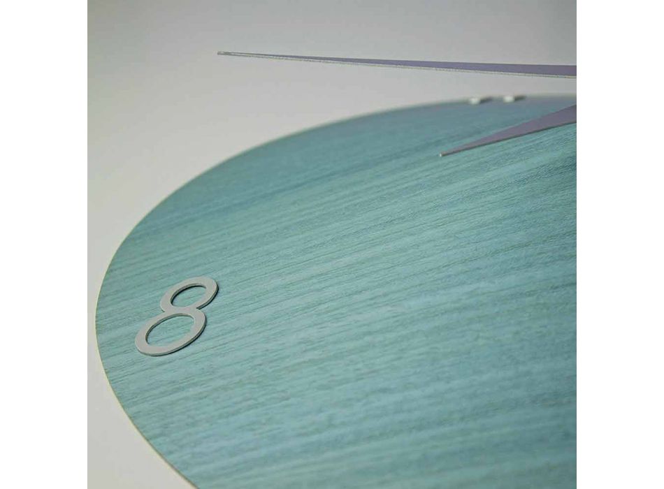 Modern Wall Clock with Natural Wood Number Made in Italy - Crater Viadurini