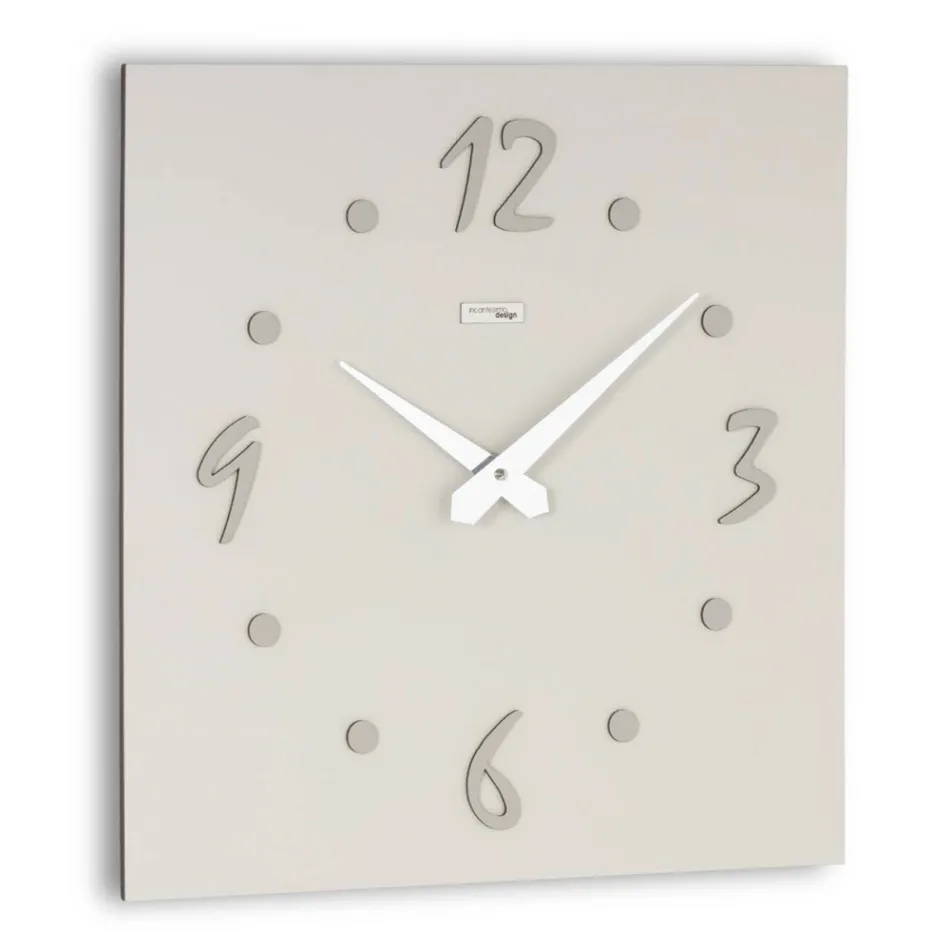 Wall Clock with Layered Pressed Linen Applications Made in Italy - Exact Viadurini