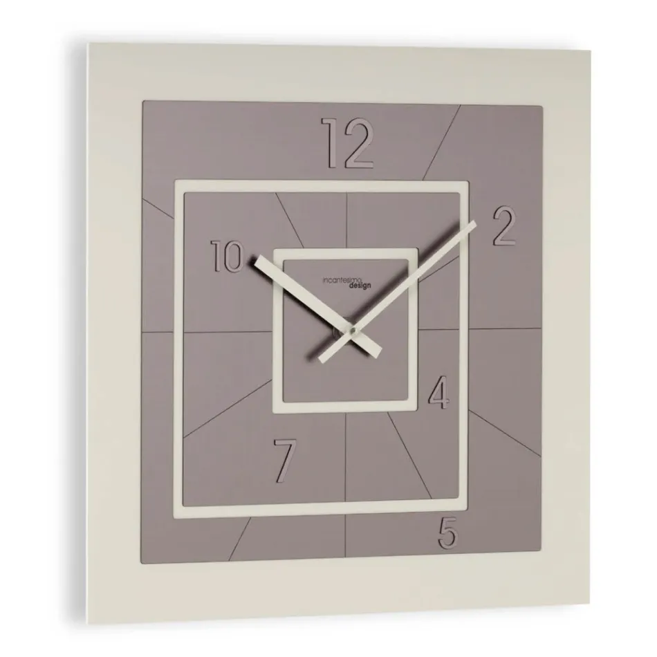 Square Clock in High Density Semi-Foamed PVC Made in Italy - Creative Viadurini