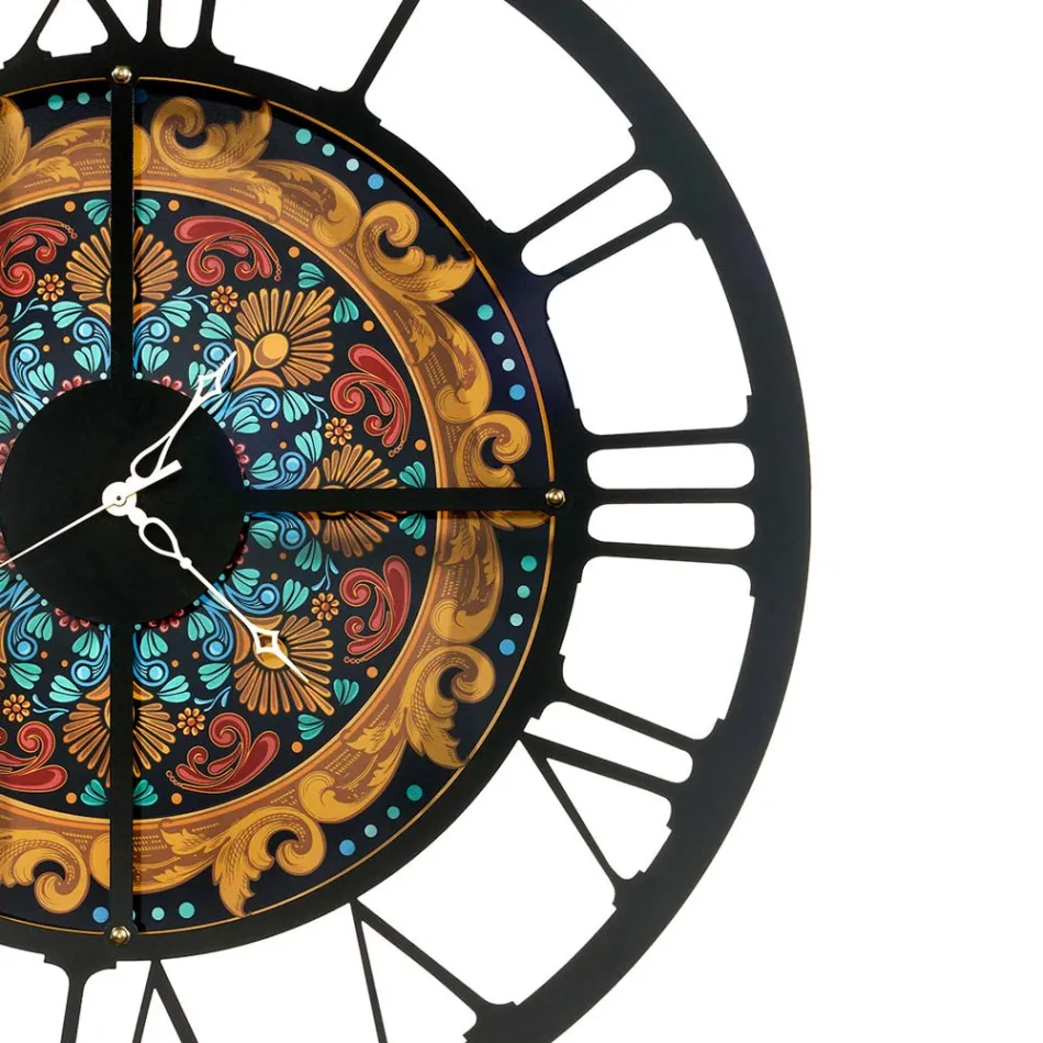 Clock Made of Iron in 3 Different Finishes Made in Italy - Wheat Viadurini