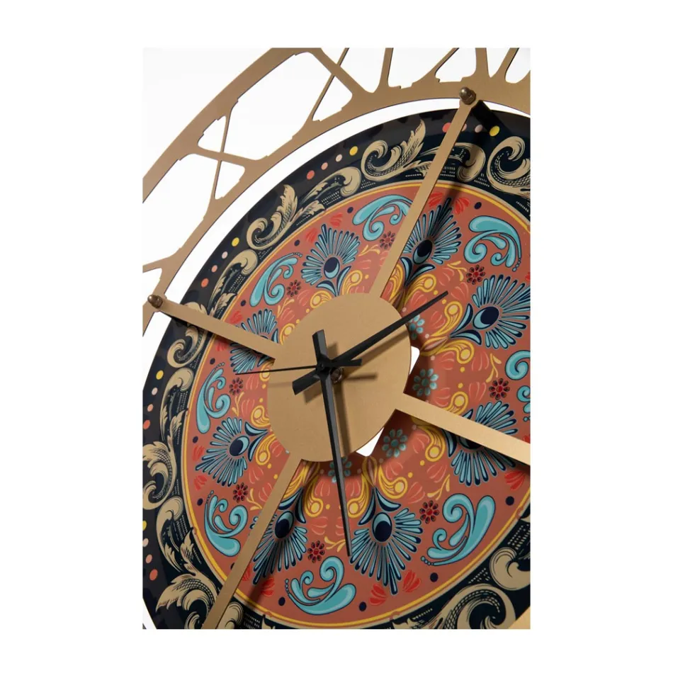 Clock Made of Iron in 3 Different Finishes Made in Italy - Wheat Viadurini