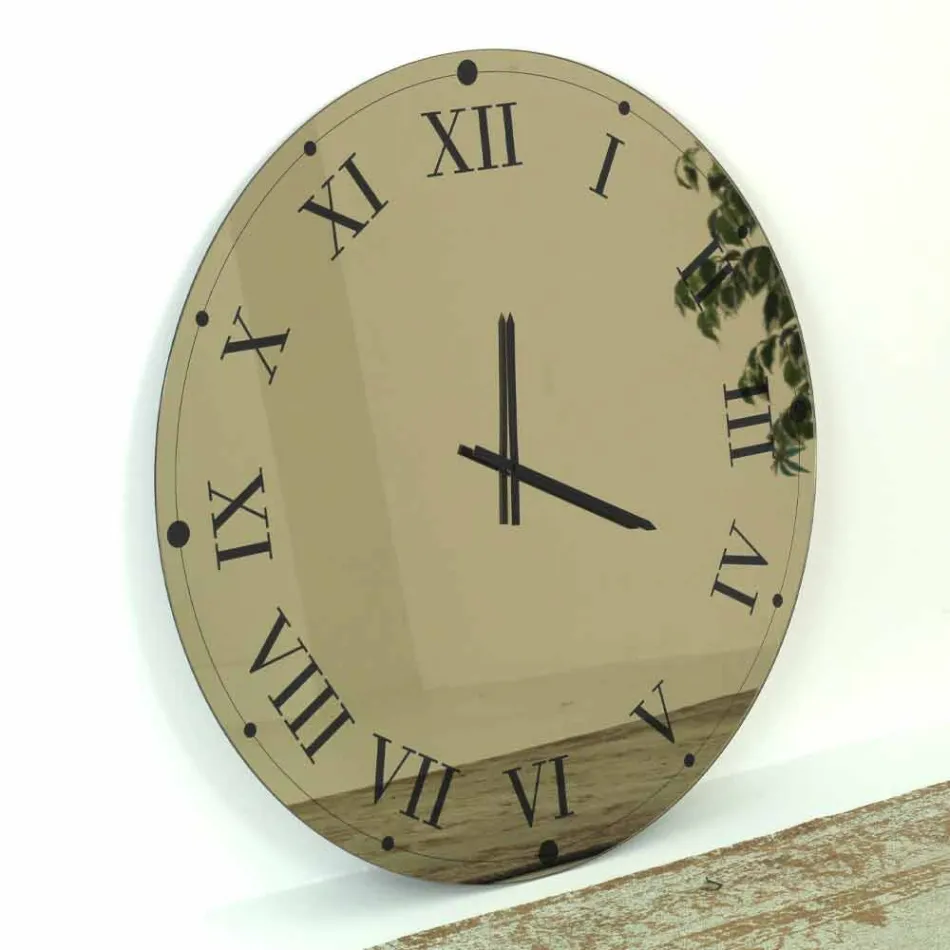 Round Wall Clock in Mirrored Crystal Made in Italy - Gear Viadurini