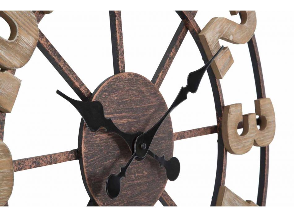 Round Wall Clock Modern Design in Iron and MDF - Taichi Viadurini