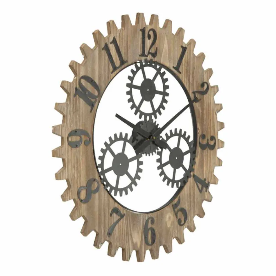 Modern Design Round Wall Clock in Iron and MDF - Gitta Viadurini