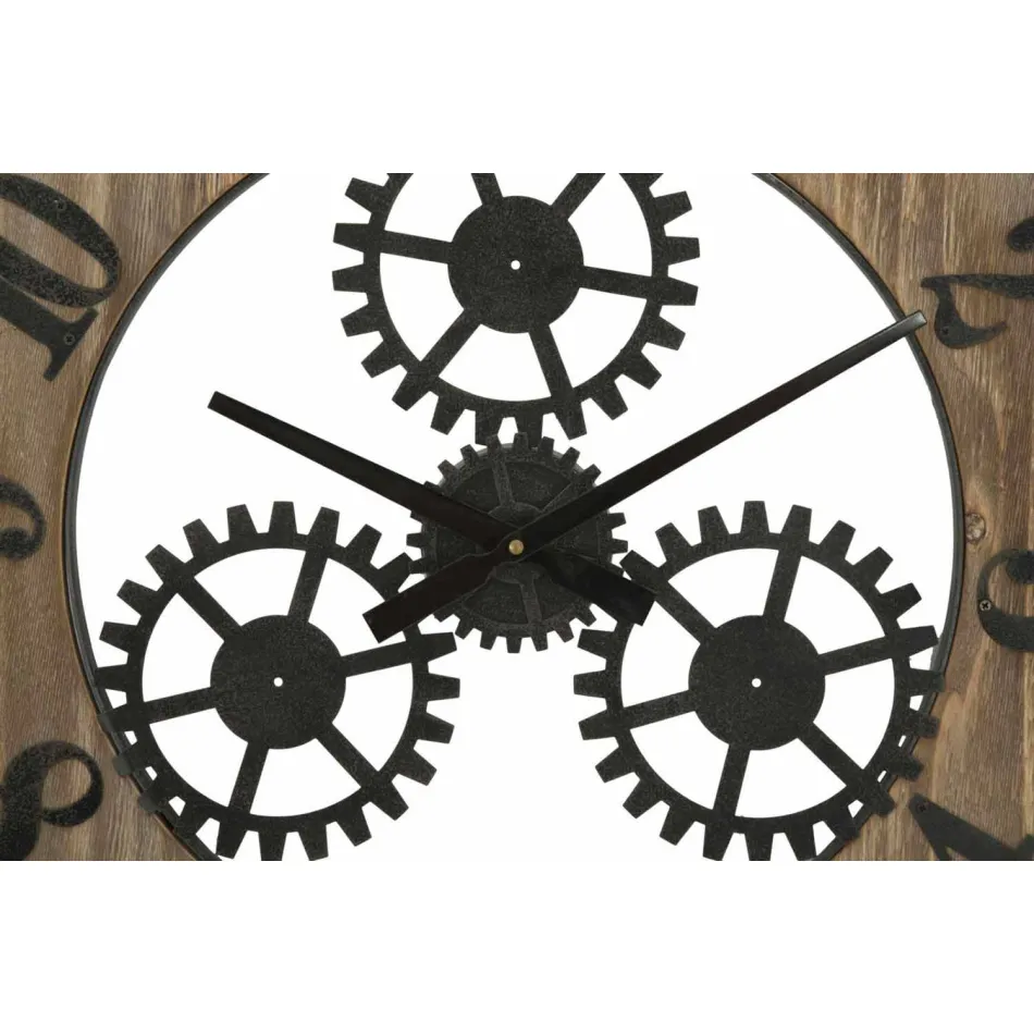 Modern Design Round Wall Clock in Iron and MDF - Gitta Viadurini