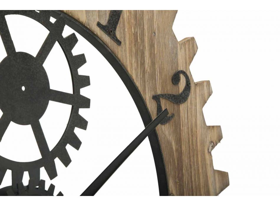 Modern Design Round Wall Clock in Iron and MDF - Gitta Viadurini
