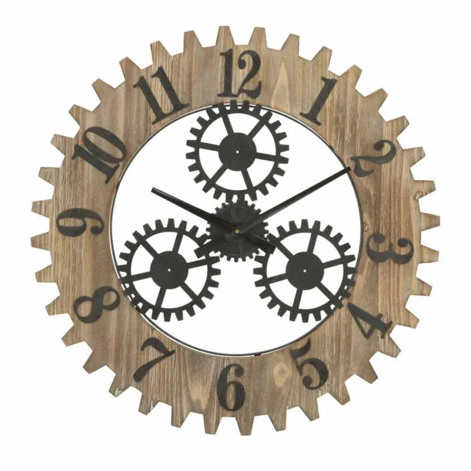 Modern Design Round Wall Clock in Iron and MDF - Gitta Viadurini