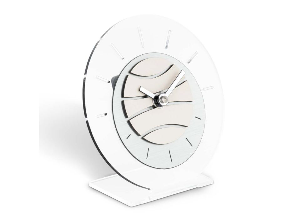 Round Table Clock in Transparent Methacrylate Made in Italy - Strange Viadurini