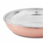 Round Frying Pan in Hand Tinned Copper with Handle and Lid 24 cm - Gianluigi Viadurini