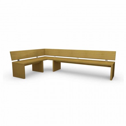 Angular design bench in gray oak, made in Italy, Candy Viadurini