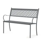 Stackable Outdoor Bench in Galvanized Steel Made in Italy - Celia Viadurini