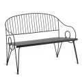 Outdoor Bench in Wrought Iron Powder Coated Made in Italy - Tananai