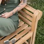 Outdoor Bench Made Entirely of Teak - Arrival Viadurini