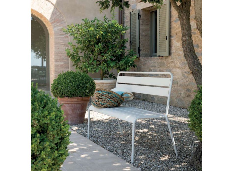 Stackable Garden Bench with Galvanized Steel Structure Made in Italy - Ralph Viadurini