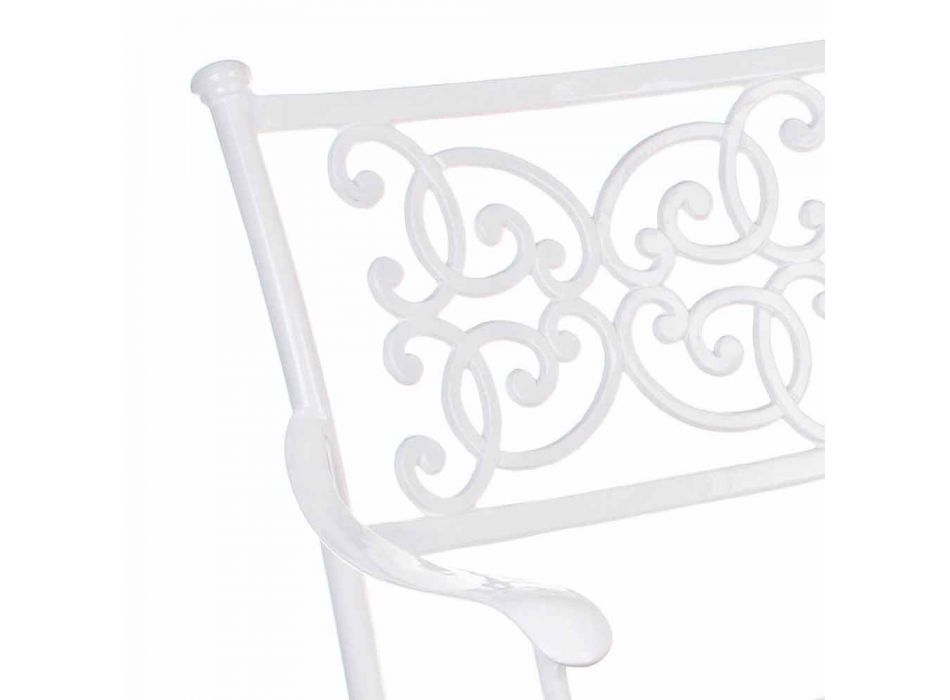 Stackable Garden Bench in White Aluminum Glossy Effect - Sama Viadurini