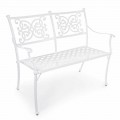 Stackable Garden Bench in White Aluminum Glossy Effect - Sama