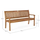 Garden Bench in Acacia Wood for Outdoor 2 or 3 Seater Design - Roxen Viadurini