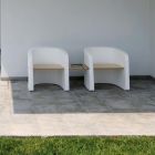 Garden Bench in Polyethylene and Birch Wood Made in Italy - Talula Viadurini
