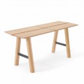 Modern Design Bench in Ash Wood with Veneered Seat - Andria
