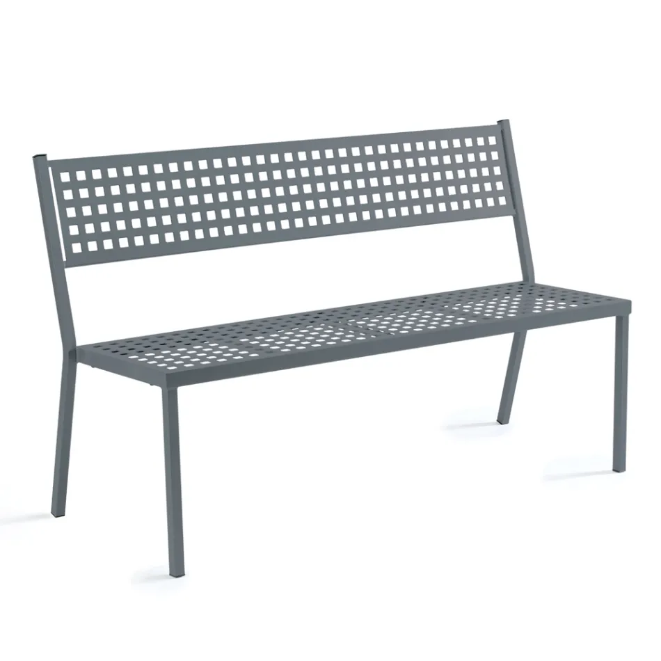 Stackable Garden Bench in Galvanized Steel Made in Italy - Aberdeen Viadurini