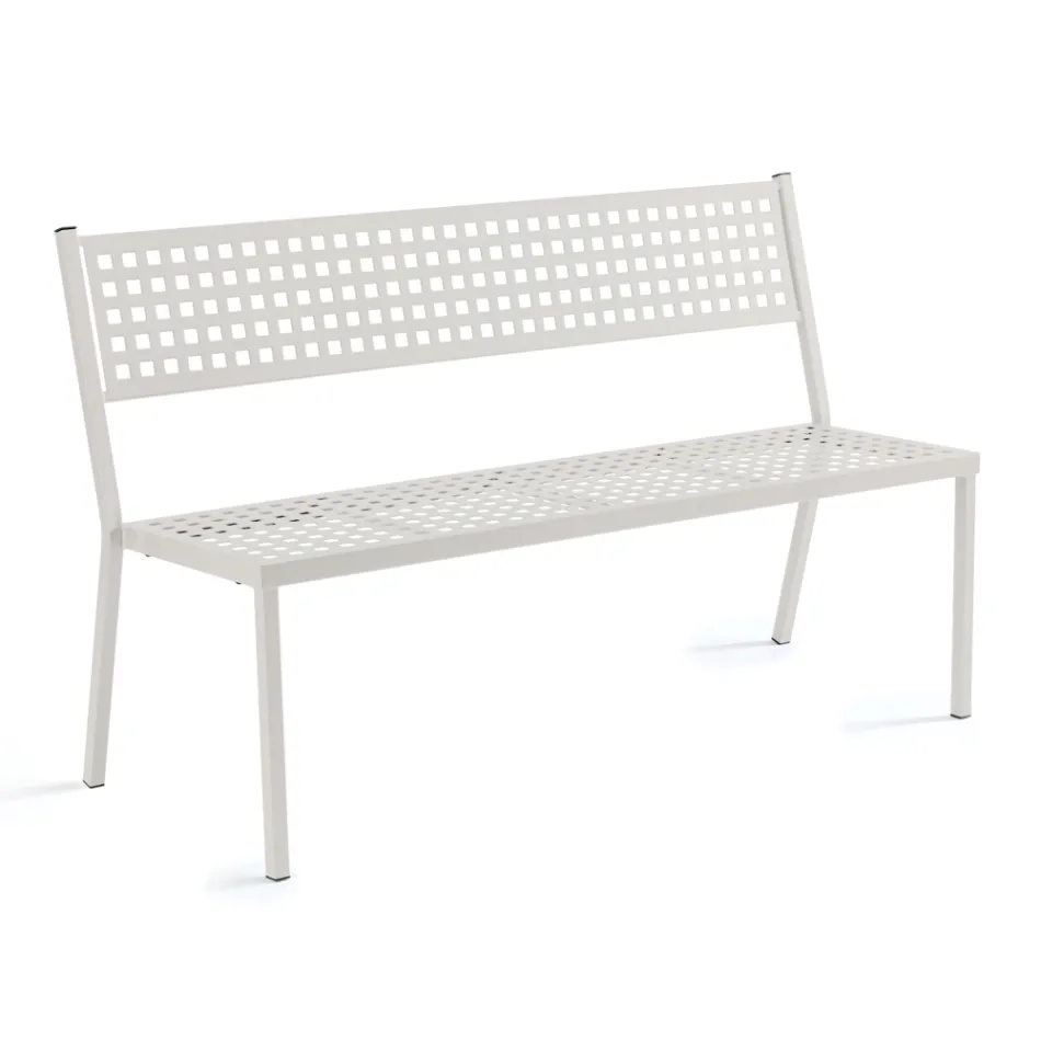 Stackable Garden Bench in Galvanized Steel Made in Italy - Aberdeen Viadurini