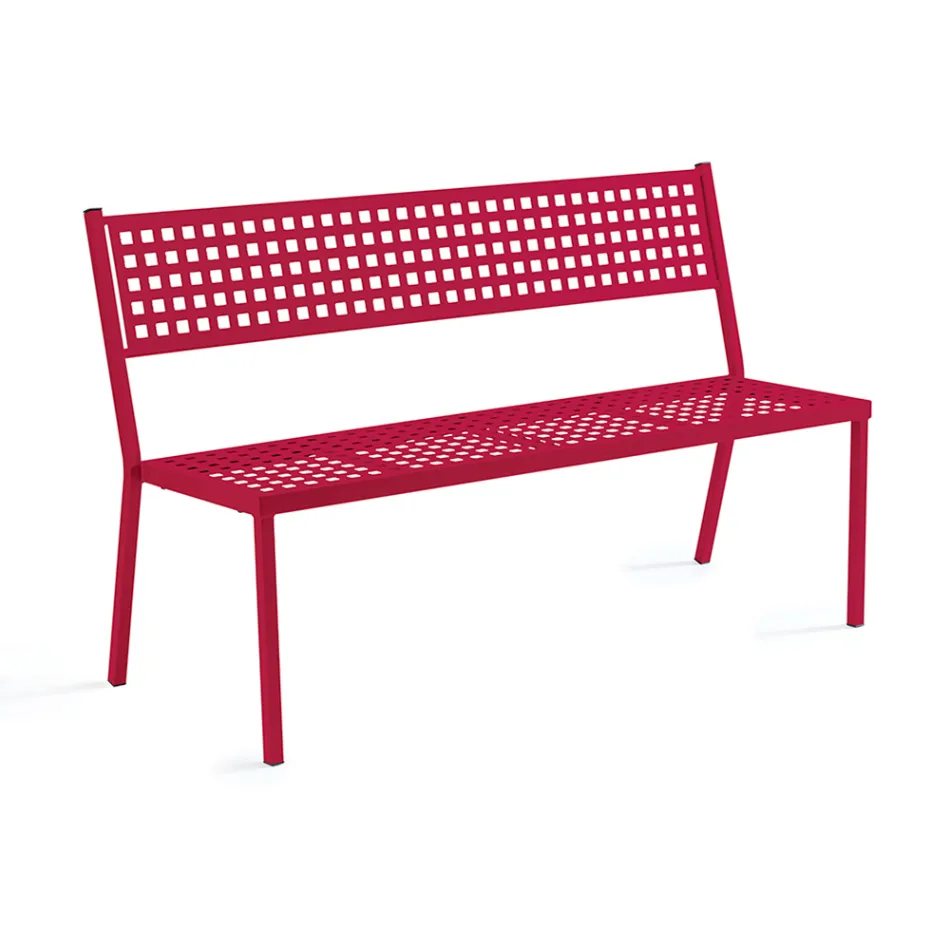 Stackable Garden Bench in Galvanized Steel Made in Italy - Aberdeen Viadurini