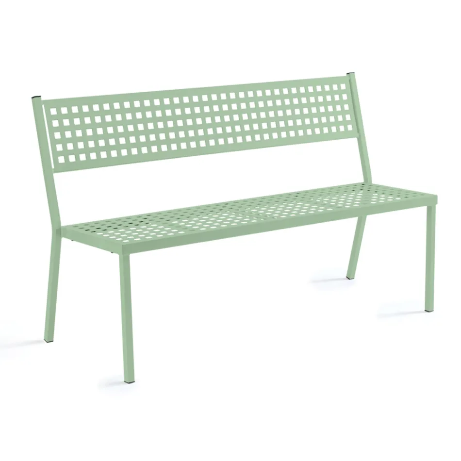 Stackable Garden Bench in Galvanized Steel Made in Italy - Aberdeen Viadurini