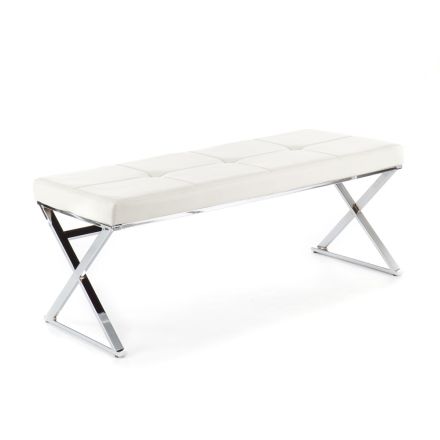 Bench in Synthetic Leather and Metal Structure - Argon Viadurini