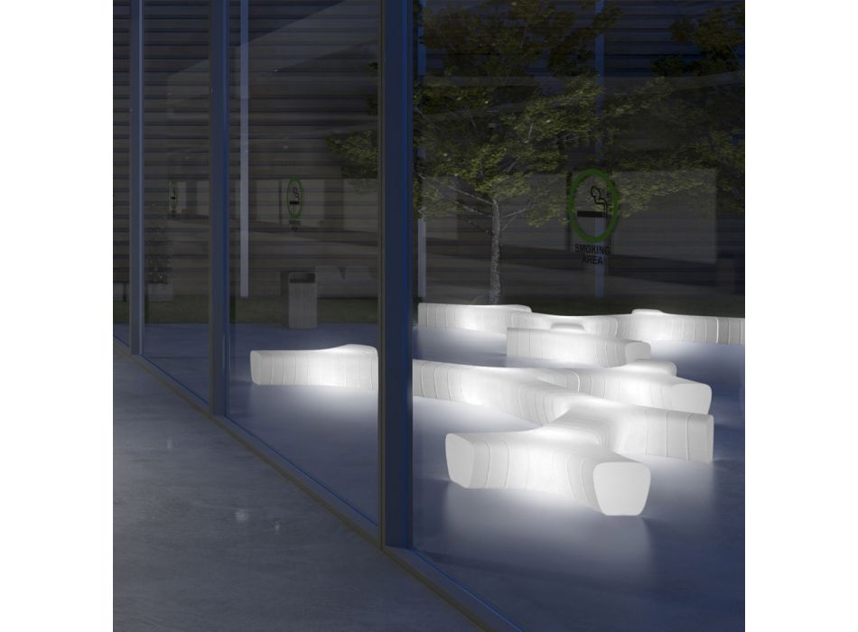 Luminous Garden Bench in Polyethylene with LED Made in Italy - Galatea Viadurini