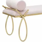 Modern Design Rectangular Bench in Iron, MDF and Fabric - Harding Viadurini