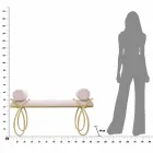 Modern Design Rectangular Bench in Iron, MDF and Fabric - Harding Viadurini