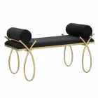 Modern Design Rectangular Bench in Iron, MDF and Fabric - Harding Viadurini
