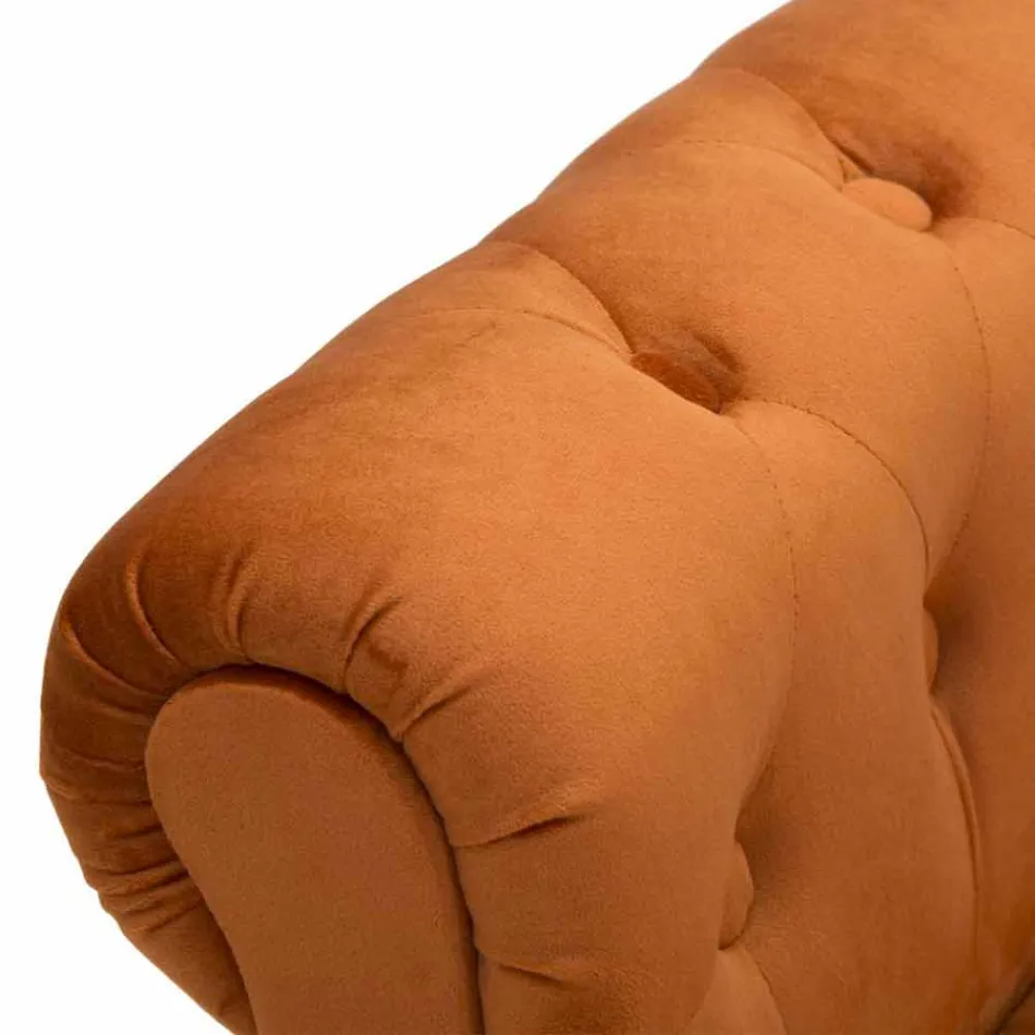 Modern Design Rectangular Bench in Wood and Fabric - Theodore Viadurini