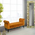 Modern Design Rectangular Bench in Wood and Fabric - Theodore Viadurini