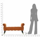 Modern Design Rectangular Bench in Wood and Fabric - Theodore Viadurini