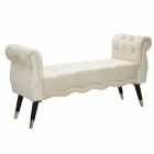 Modern Design Rectangular Bench in Wood and Fabric - Theodore Viadurini