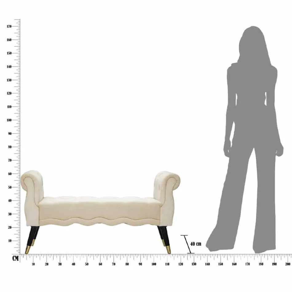 Modern Design Rectangular Bench in Wood and Fabric - Theodore Viadurini